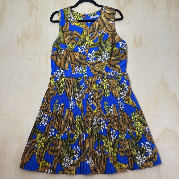 Darling Selena Floral Tropical Pleated Dress, Size XL - Picture 1 of 11